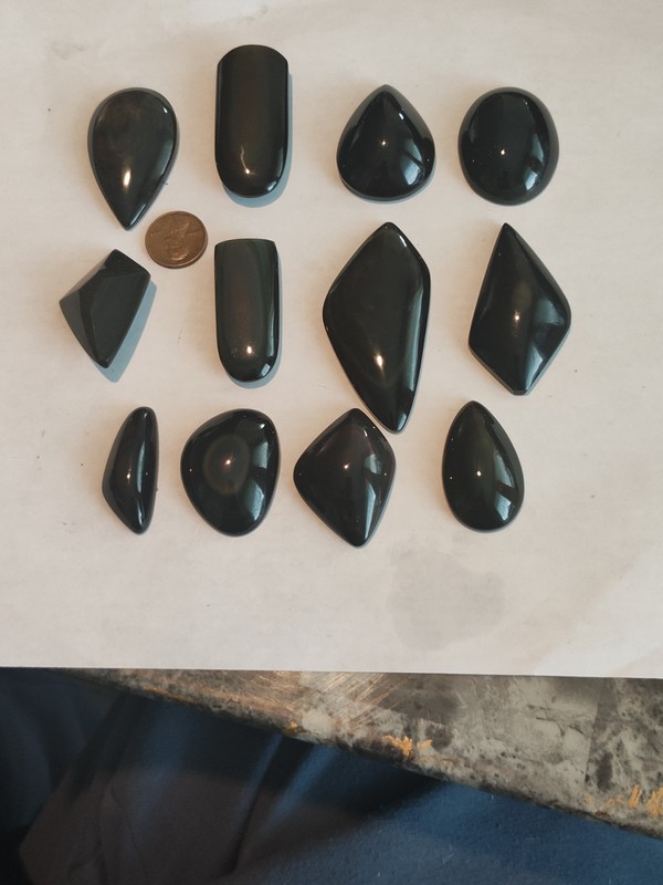 Obsidian Cabochons Lot 1000cts Very Good Quality Obsidian. Great Shapes