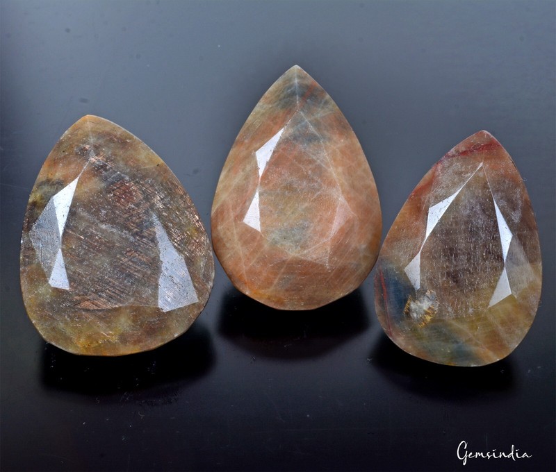 1070 Cts/3 Pcs Natural Untreated Brown Sapphire Pear Faceted Cut Loose Gems Lot gallery