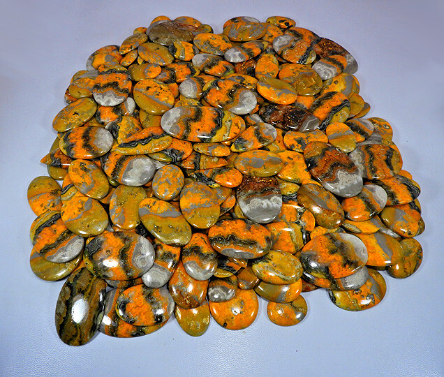 NATURAL BUMBLE BEE JASPER MIX CABOCHON LOOSE GEMSTONE WHOLESALE LOT eI775 gallery