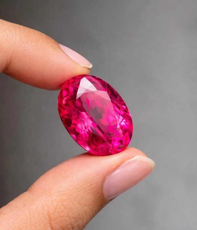 AAA Pink Ruby 12 Ct+ Oval Cut Certified Natural Loose Gemstone Rare gallery