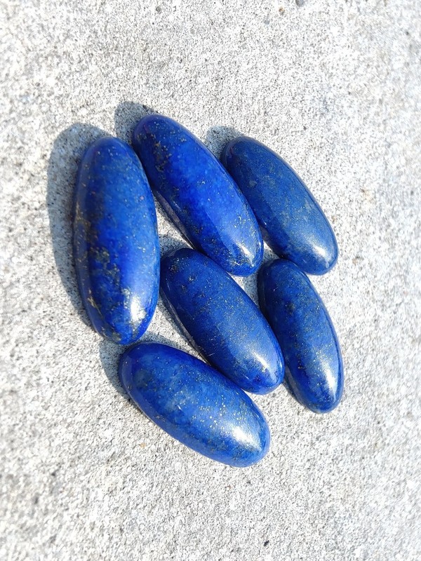 Natural Lapis Lazuli Long Oval Cabochon 5x10mm to 12x24mm Gemstone gallery