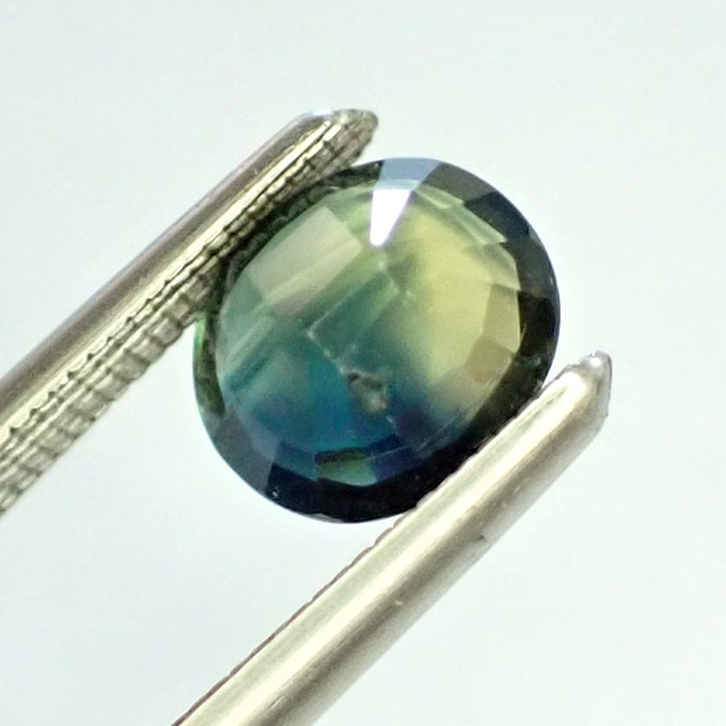 0.84ct Oval 5.8x5.2mm Dark Blue Green Natural Australian Parti Sapphire Gemstone gallery