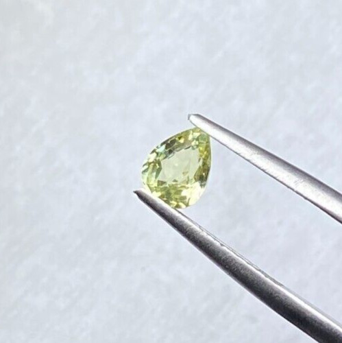 CHRYSOBERYL, 0.79 CTS, PEAR CUT, 6 X 5 X 3.4 MM, GREENISH YELLOW, VS UNTREATED