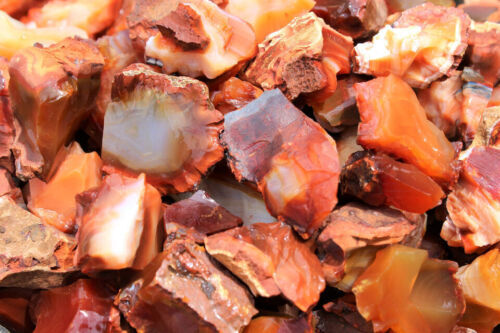 100% Natural Carnelian Rough Stone LB or OZ (Crystal Wholesale Bulk Lots)