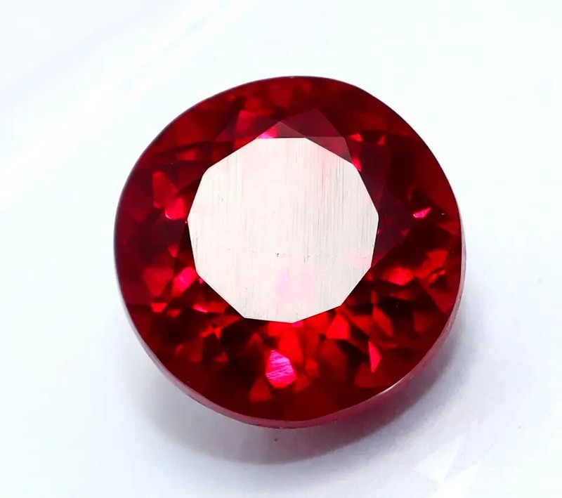 7.20 Ct Certified Natural Red Mozambique Ruby Round Cut Faceted Loose Gemstone gallery
