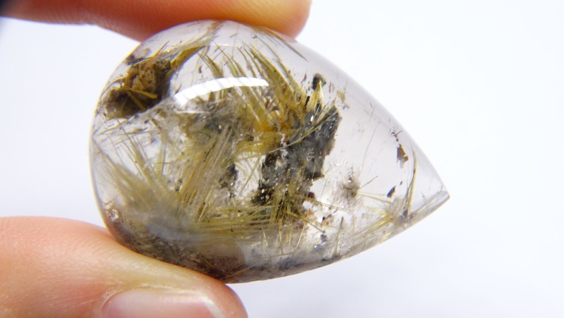 IP-1 Natural Rutilated Quartz 103.52ct 37x27x16mm golden angel hair pear shape gallery