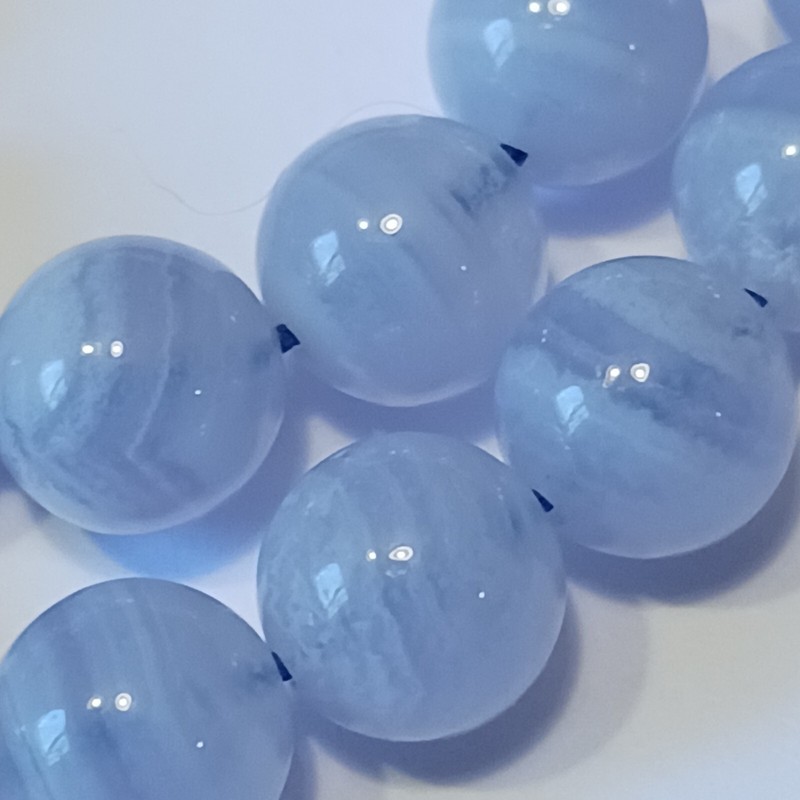 8 mm Natural Blue Lace Agate, Grade AAA Plus Beads, 15 Inch Strand, 47 Beads