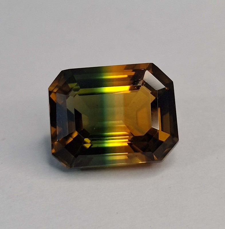 Certified 8-10 Ct Emerald Cut Bi-Color Natural Ametrine Loose Gemstone SB688