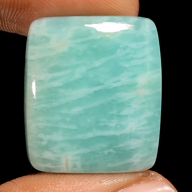 Natural Amazonite Loose Gemstone Green Radiant Shape Cabochon 29 Ct 23X20X6 mm