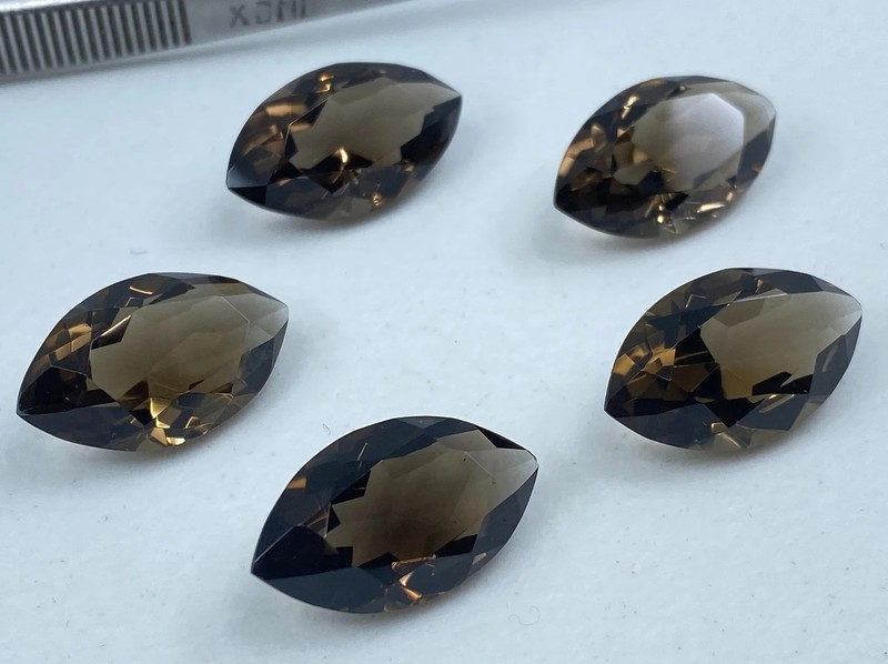 Natural Smoky Quartz Marquise Faceted Cut 6x12mm To 12x24mm Loose Gemstone gallery