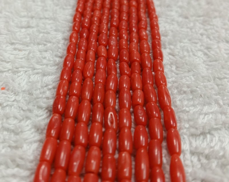 16"INCHES 100%!! Natural Italian Coral....Micro Smooth Drum Beads...AAA quality. gallery