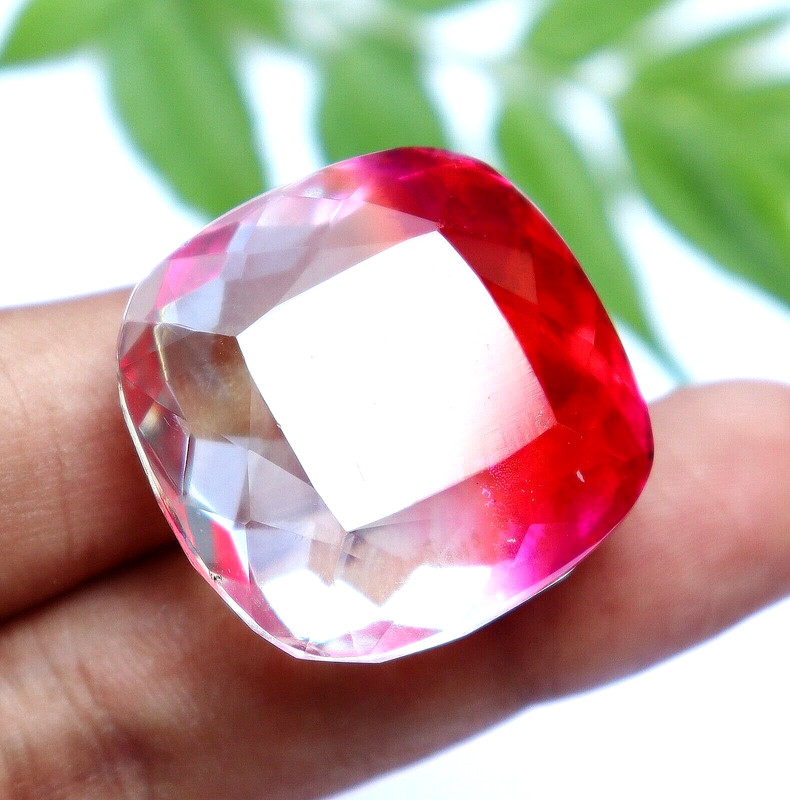 Cushion Cut 96Ct Natural Bi-Color Tourmaline Loose Gemstone Certified Best Offer gallery