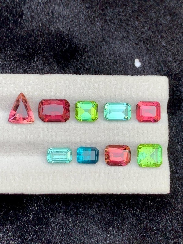 50 Ct 9 Pcs GIE Certified Natural Paraiba Tourmaline Mix Cut Loose Gemstone Lot gallery
