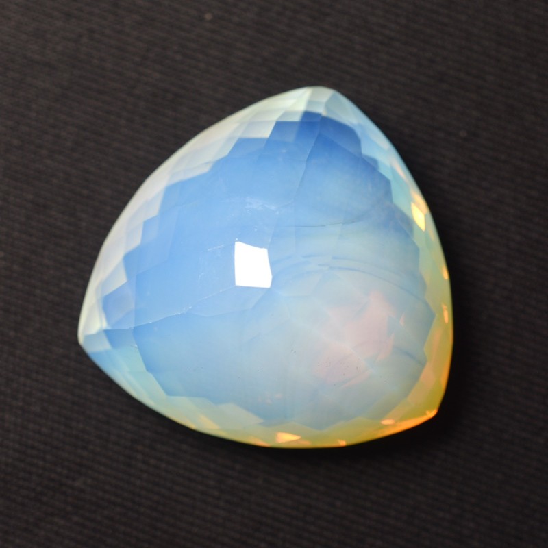 Natural Unique Multi-Color Opal 55.60 Ct CERTIFIED Trillion Cut Loose Gemstone gallery
