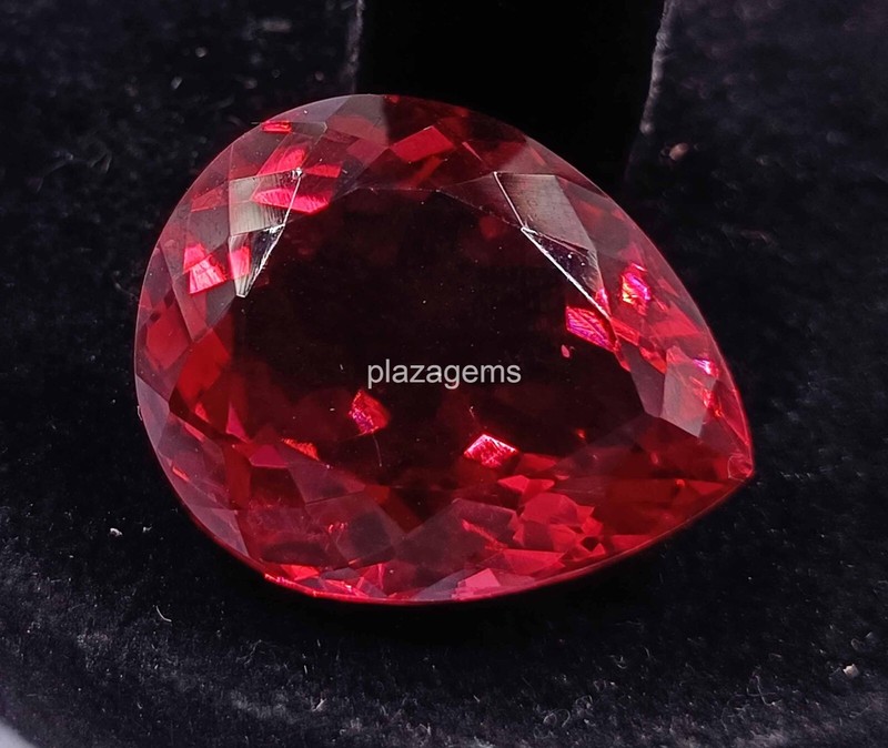 52 Ct Natural Blood Red Mozambique Ruby Pear Cut CERTIFIED Flawless Gems 4OUO gallery