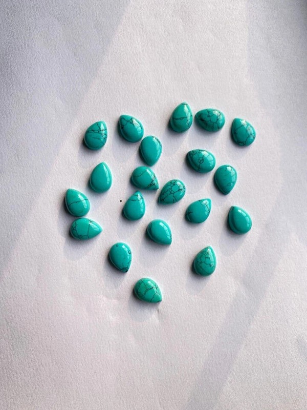 AAA+ Synthetic Top Quality Blue Turquoise Cabochon Pear Shape Loose Gemstone