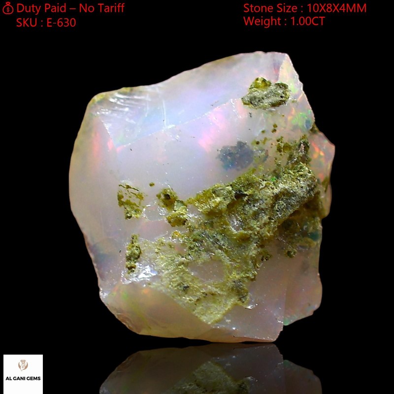 Natural Fire Opal Loose Rough Semiprecious Gemstone Ethiopia 1.00 Cts 10x8x4 mm