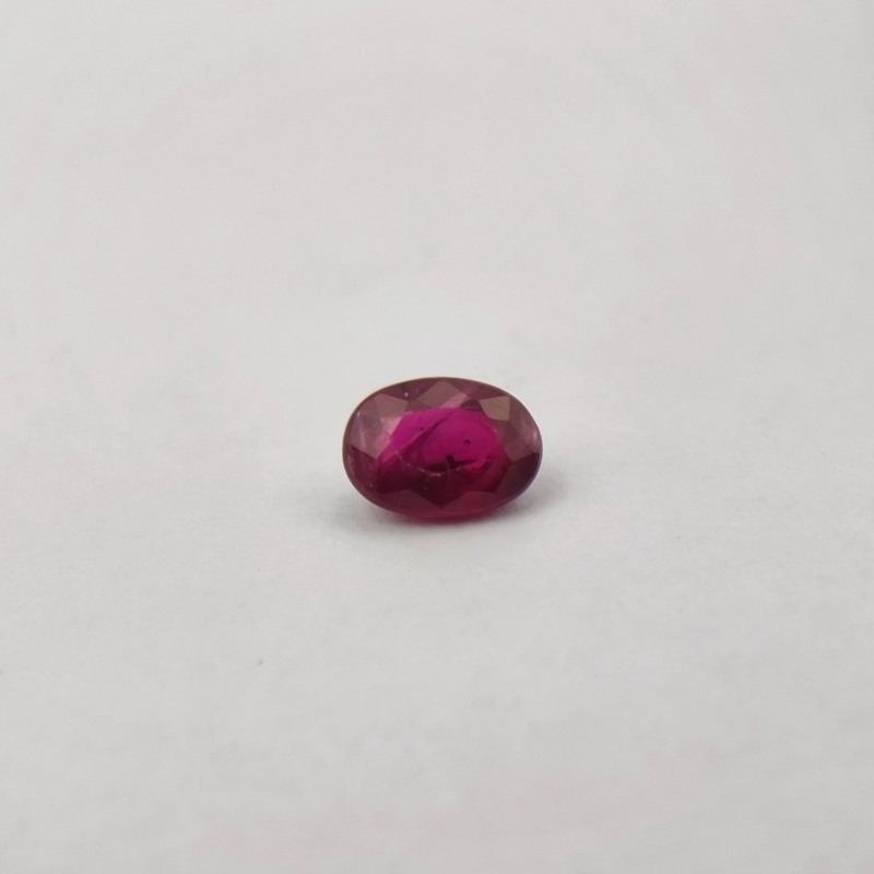 Natural Myanmar Red Ruby 1.12 Carat Oval Step Cut Heated 7x5x3.4mm Gemstone