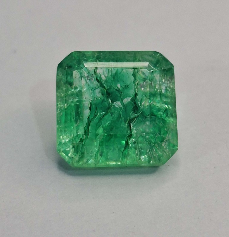Natural Green Emerald Asscher Cut 8-10 Ct Certified Loose Gemstone SB697