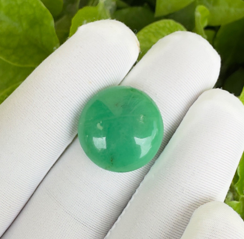 Marvelous Natural Chrysoprase Gemstone Round Cabochon 19x19x6 mm 16 Carat Approx