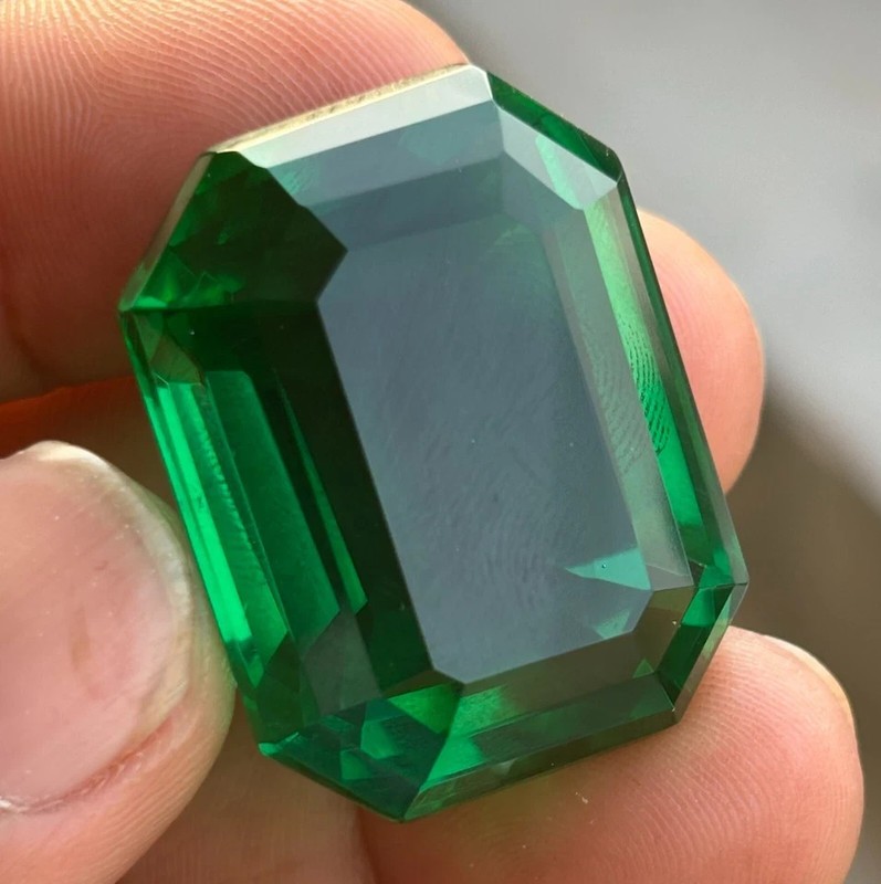 95 Ct Natural Green Emerald Emerald Cut Certified Colombian Loose Gemstone 6YHP