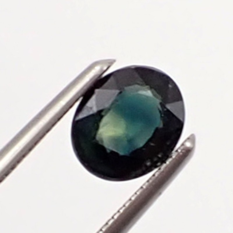 0.75ct Oval 6.0x5.0mm Deep Blue Green Rare Natural Australian Parti Sapphire Gem gallery