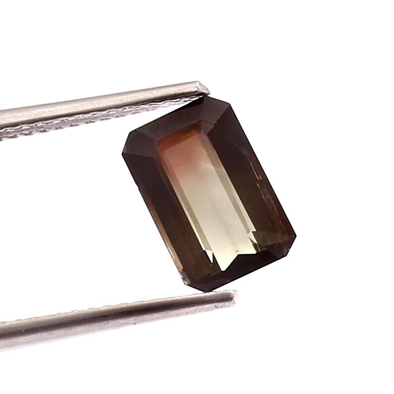 Loose Gemstone Natural Emerald Cut Bio Tourmaline Gemstone, Faceted Octagon A441