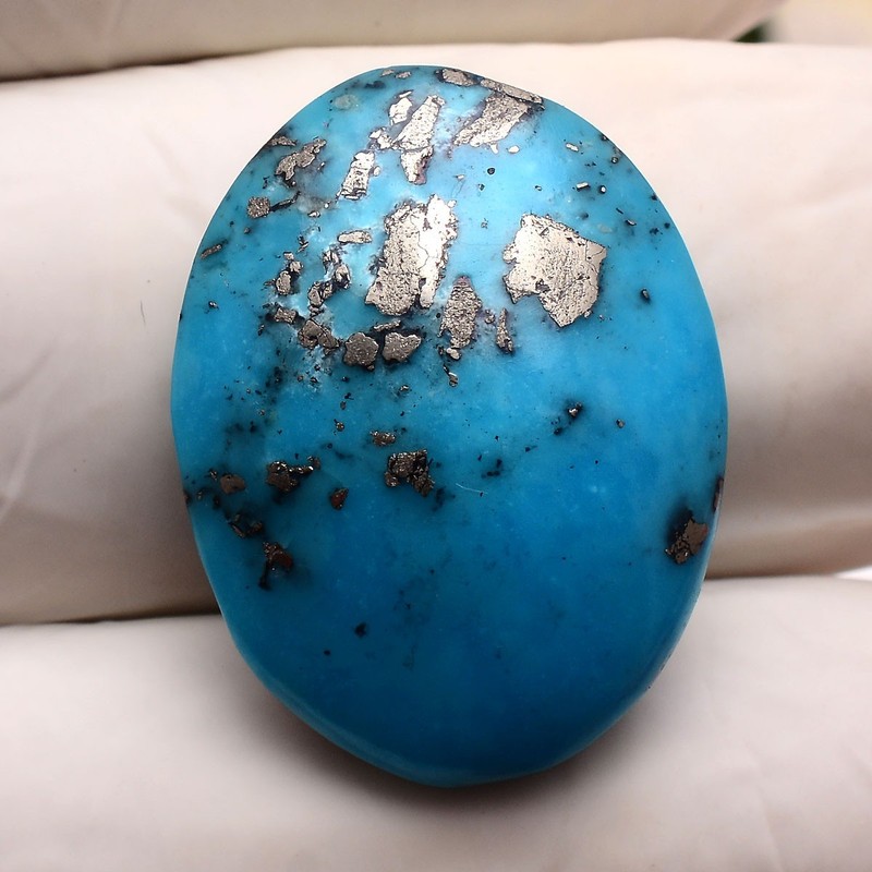 24.47 Cts Natural Persian Turquoise 24mmx18mm Oval Cabochon Untreated Gemstone