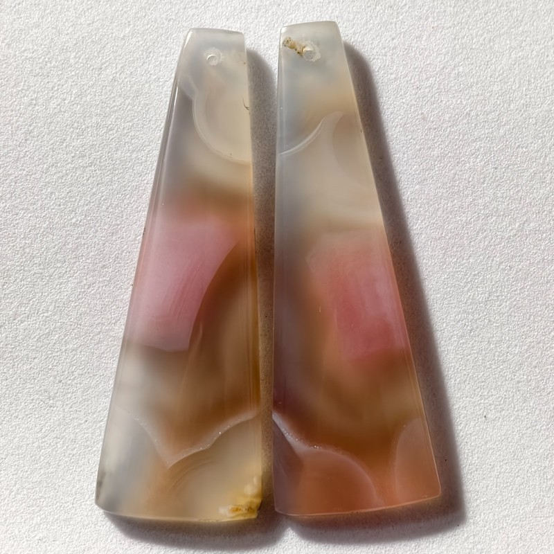 42 Cts Natural Botswana Agate Drilled Pair Cabochon Gemstone 44 X 14.8 MM