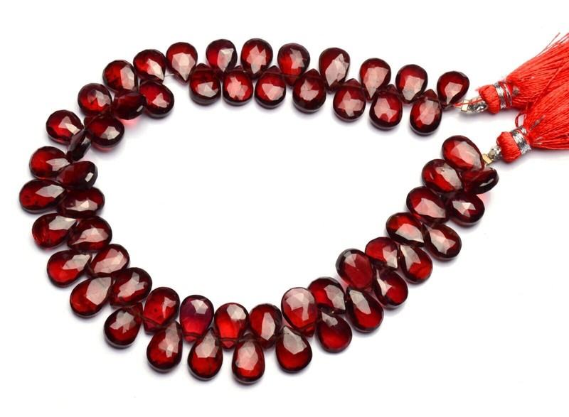 Natural Gem Rhodolite Garnet 9x6mm Approx. Size Faceted Pear Shape Briolette 8″