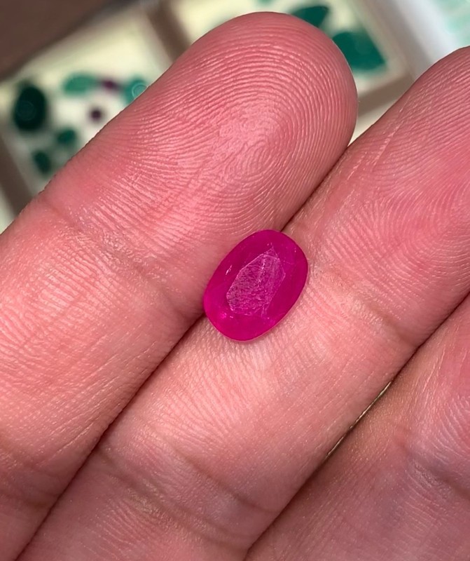 3.4CT Certified Natural Pinkish Red Ruby Oval Cut Gemstone |Ring Jewelry Making