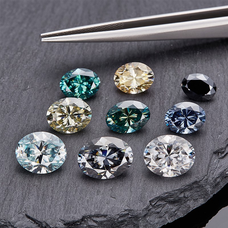 Oval With Arrows Cut Loose Moissanite Mixed Color VVS1 GRA Certificate Gemstones gallery