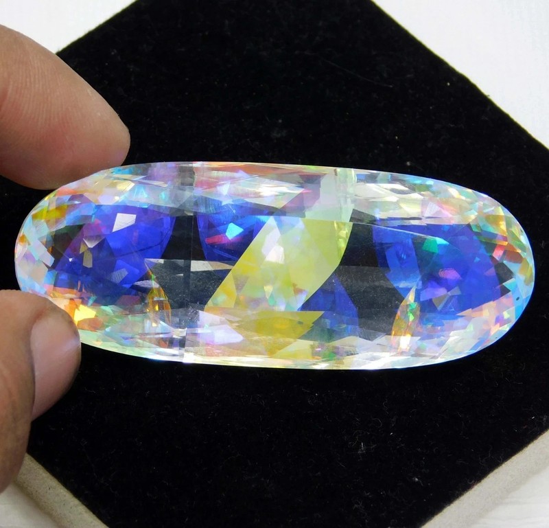 Natural 198.05 Ct GIE Certified Mystic Topaz Fancy Cut Loose Multicolor Gemstone