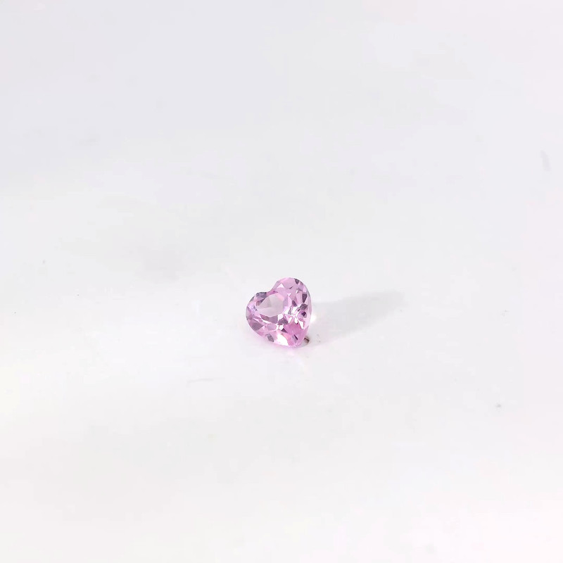 0.32ct Loose Heart Shaped Heat Treated Bright Light Pink Topaz Gemstone 4 x 4 mm
