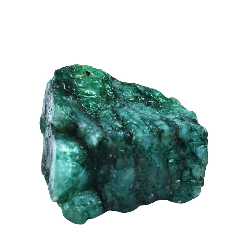 Natural Uncut Raw 91 Ct Rough CERTIFIED Green Emerald Loose Gemstone gallery