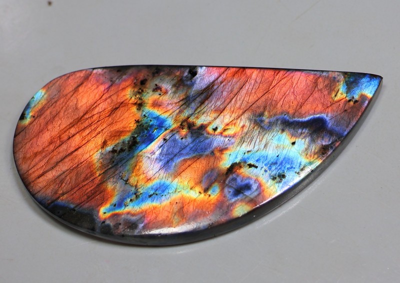 149 Ct 6X37X73 mm Natural Purple Fire Labradorite Fancy Cabochon Gemstone SB-127