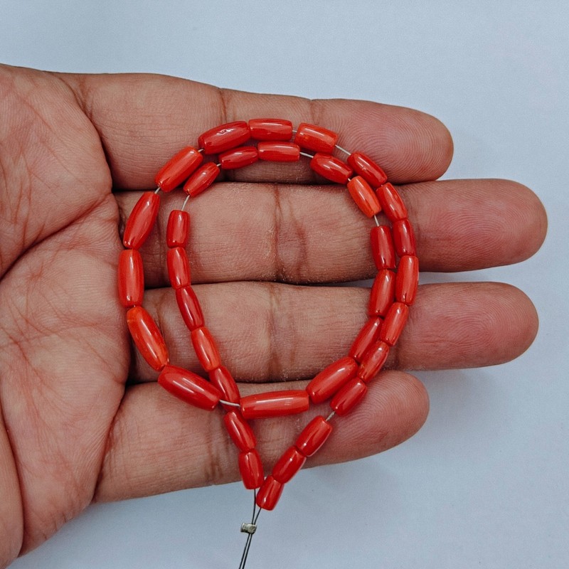 Italy Sea Coral Beads Loose Gemstone Natural Mediterranean Red Coral Drum Beads