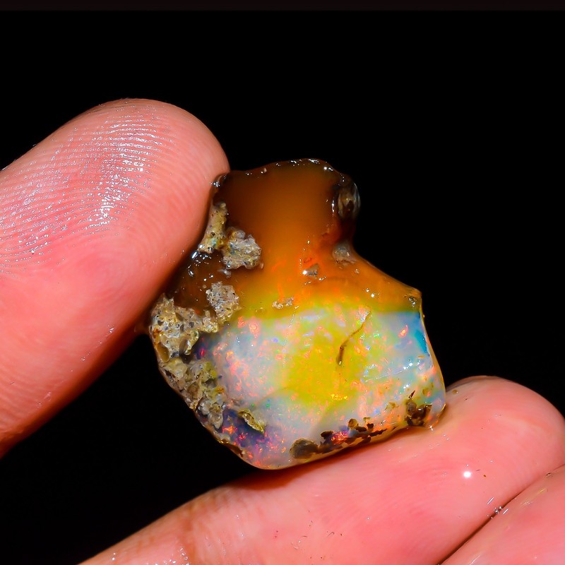 AAA Natural Ethiopian Opal Rough Specimen Welo Fire Crystal Opal Approx 10 Ct. gallery
