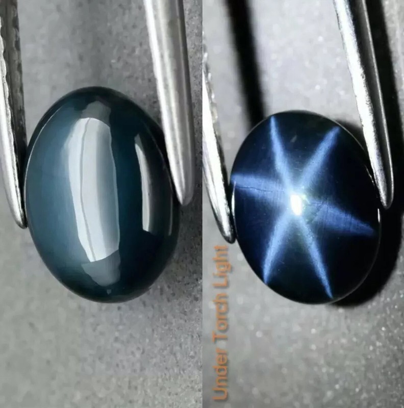 8x6mm Oval Sharp Line Natural 6 Rays Blue Star Sapphire Diffused Loose Gemstone gallery