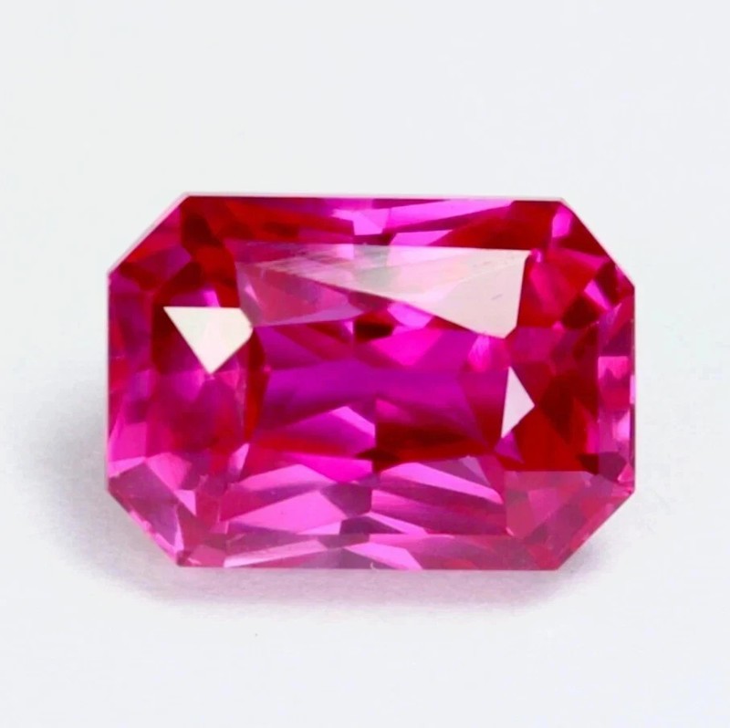 Flawless Natural 11 Ct Emerald Cut EGL Certified Pink Sapphire Loose Gemstone gallery