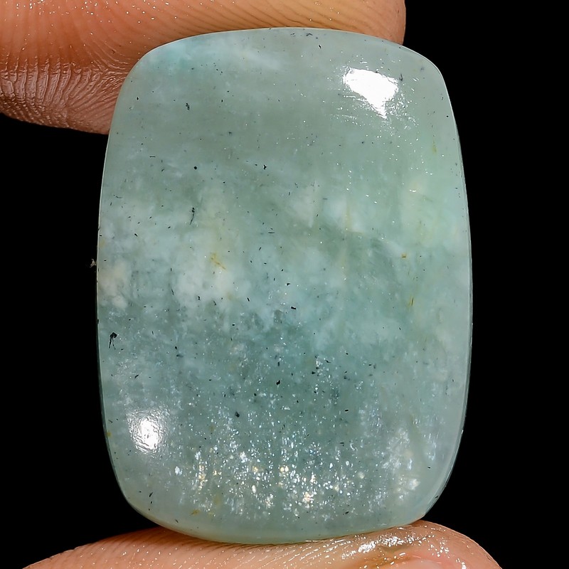 100% Natural Amazonite Radiant Shape Cabochon Gemstone 28 Ct. 25X18X5 mm X-26354