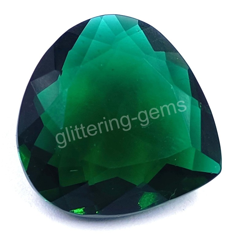 16.00 Ct Pear Natural Green Emerald Certified Semi Transparent Loose Gems M25 gallery