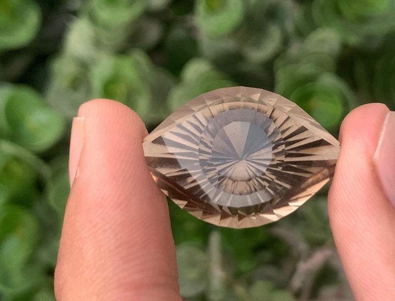 50.00 Carat Natural Smoky Quartz Eye Cut – Precision Faceted Gemstone