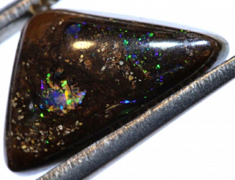 4ct BRIGHT Yowah Matrix Opal Polished Blue Green Purple Yellow 15mm x 13mm x 4mm gallery