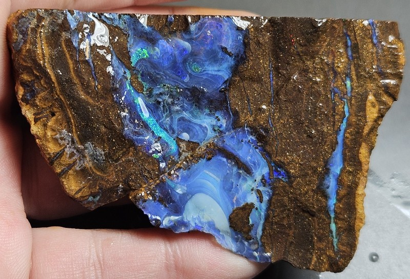 Boulder Opal Rough Specimen Blue Green Crystal Winton Lapidary 128 Gram 640 Cts