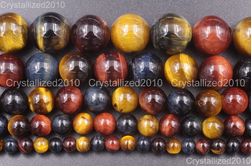 Natural Gemstone Multi-Color Tiger's Eye Round Beads 4mm 6mm 8mm 10mm 12mm 15'' gallery