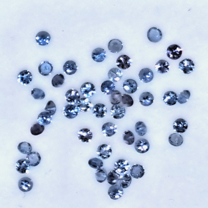 50 Genuine YOGO Montana Sapphires Brilliant Cut Rounds 1.00+ctw Range 1.5-1.6mm