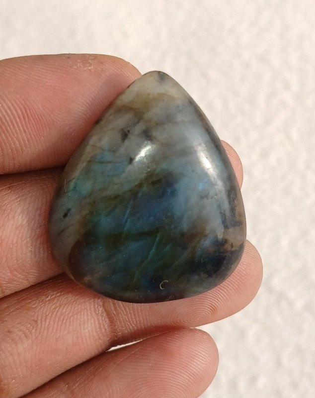 Natural Labradorite Pear Cabochon 34.5×29.5x8mm Approx 63.40Cts AMJ70