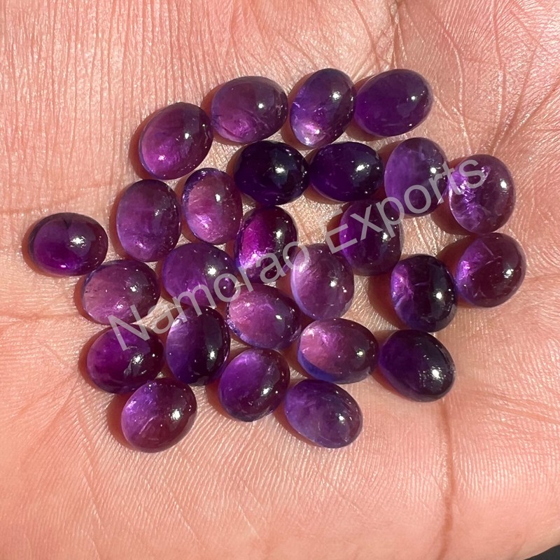 Natural Amethyst Oval 3x5 mm to 15x20 mm Cabochon Loose Gemstone Lot gallery