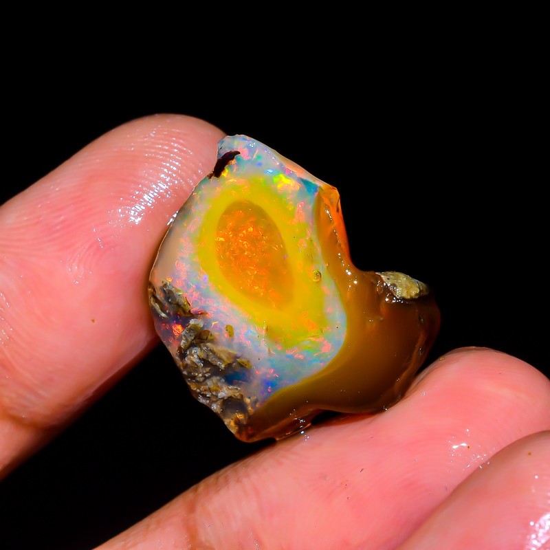 AAA Natural Ethiopian Opal Rough Specimen Welo Fire Crystal Opal Approx 10 Ct. gallery